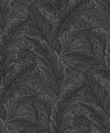 Seabrook Gulf Tropical Leaves Slate Grey Wallpaper