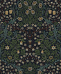 Seabrook Victorian Floral Midnight Blue & Evergreen Wallpaper