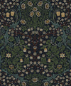 Seabrook Victorian Floral Midnight Blue & Evergreen Wallpaper