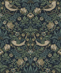 Seabrook Strawberry Meadow Blue Wallpaper