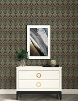 Seabrook Deco Dragonflies Multicolored Wallpaper