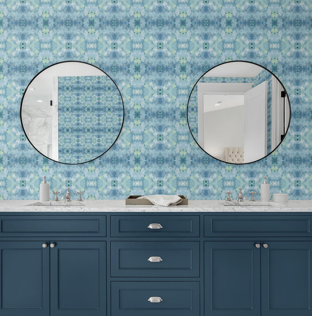 Seabrook Kaleidoscope Blue Wallpaper