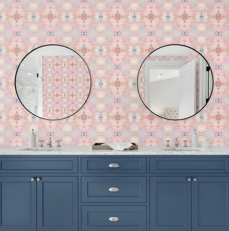 Seabrook Kaleidoscope Pink Wallpaper