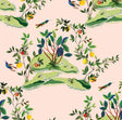 Seabrook Citrus Hummingbird Blush Wallpaper