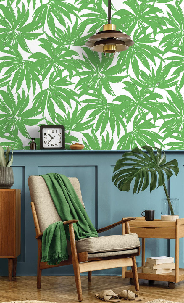 Seabrook Palma Green Wallpaper