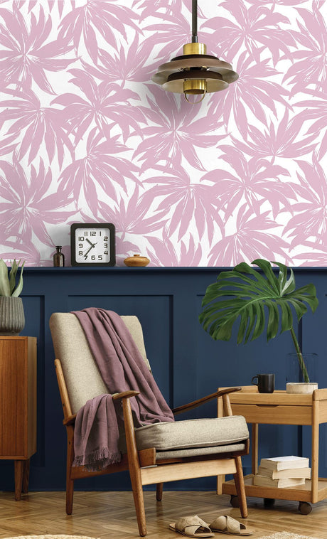 Seabrook Palma Pink Wallpaper