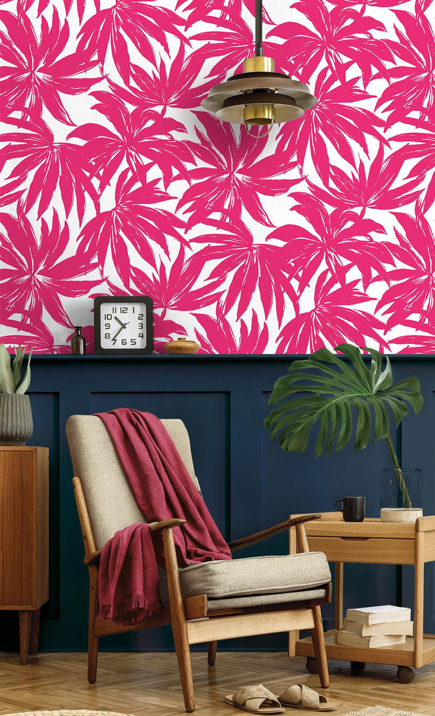 Seabrook Palma Pink Wallpaper