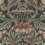 Seabrook Acanthus Floral Prepasted Charcoal & Rosewood Wallpaper