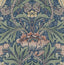 Seabrook Acanthus Floral Prepasted Denim Blue & Salmon Wallpaper