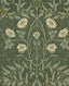 Seabrook Stenciled Floral Prepasted Evergreen Wallpaper