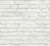 Seabrook Industrial Faux Brick Prepasted Off-White Wallpaper