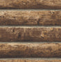 Seabrook Faux Log Cabin Prepasted Walnut Wallpaper