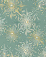 Seabrook Starburst Geo Prepasted Teal & Gold Wallpaper