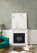 Seabrook Starburst Geo Prepasted Grey Wallpaper