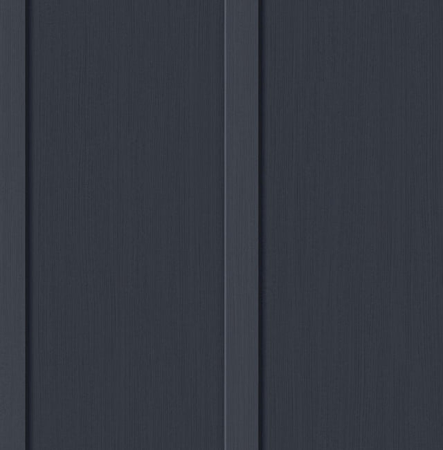 Seabrook Faux Board and Batten Prepasted Dark Blue Wallpaper