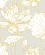Seabrook Lotus Floral Prepasted Grey & Gold Wallpaper