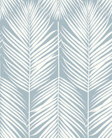 Seabrook Palm Silhouette Prepasted Light Blue Wallpaper