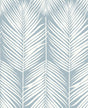 Seabrook Palm Silhouette Prepasted Light Blue Wallpaper