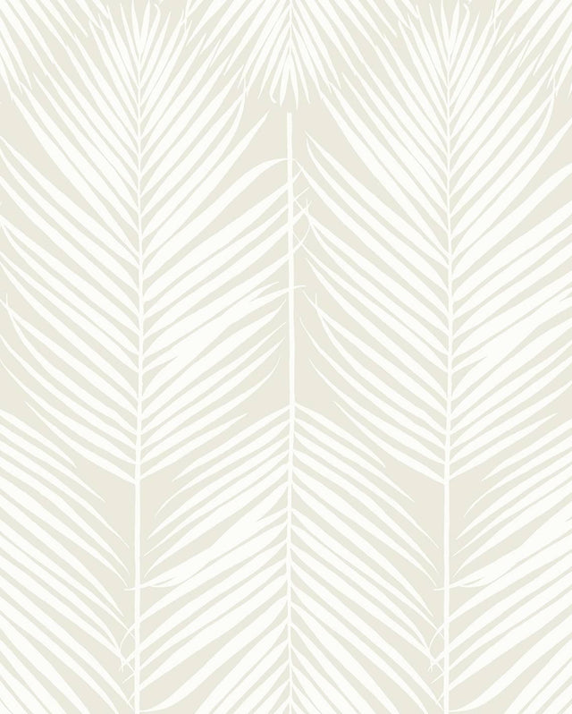 Seabrook Palm Silhouette Prepasted Sea Salt Wallpaper