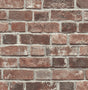 Seabrook Faux Red Brick Prepasted Red & Charcoal Wallpaper