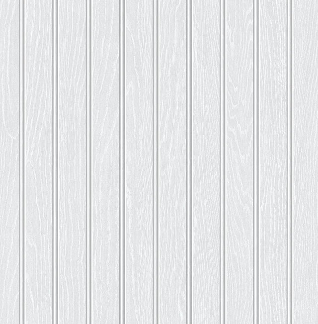 Seabrook Faux Beadboard Prepasted Pearl Grey Wallpaper