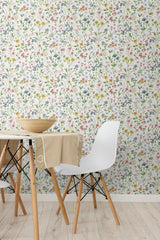 Seabrook Wildflowers Prepasted Multicolored Wallpaper