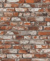 Seabrook Tailor Faux Brick Prepasted Spiced Ginger Wallpaper