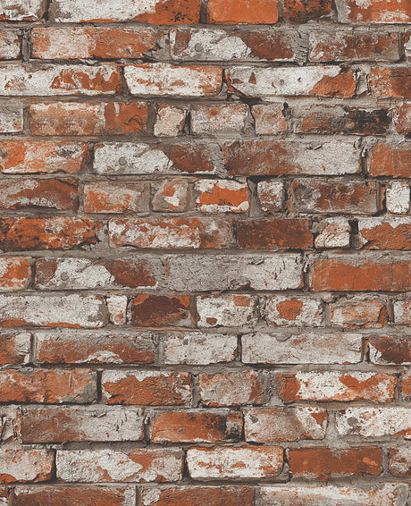 Seabrook Tailor Faux Brick Prepasted Spiced Ginger Wallpaper