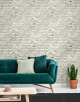 Seabrook Tailor Faux Brick Prepasted Off-White Wallpaper