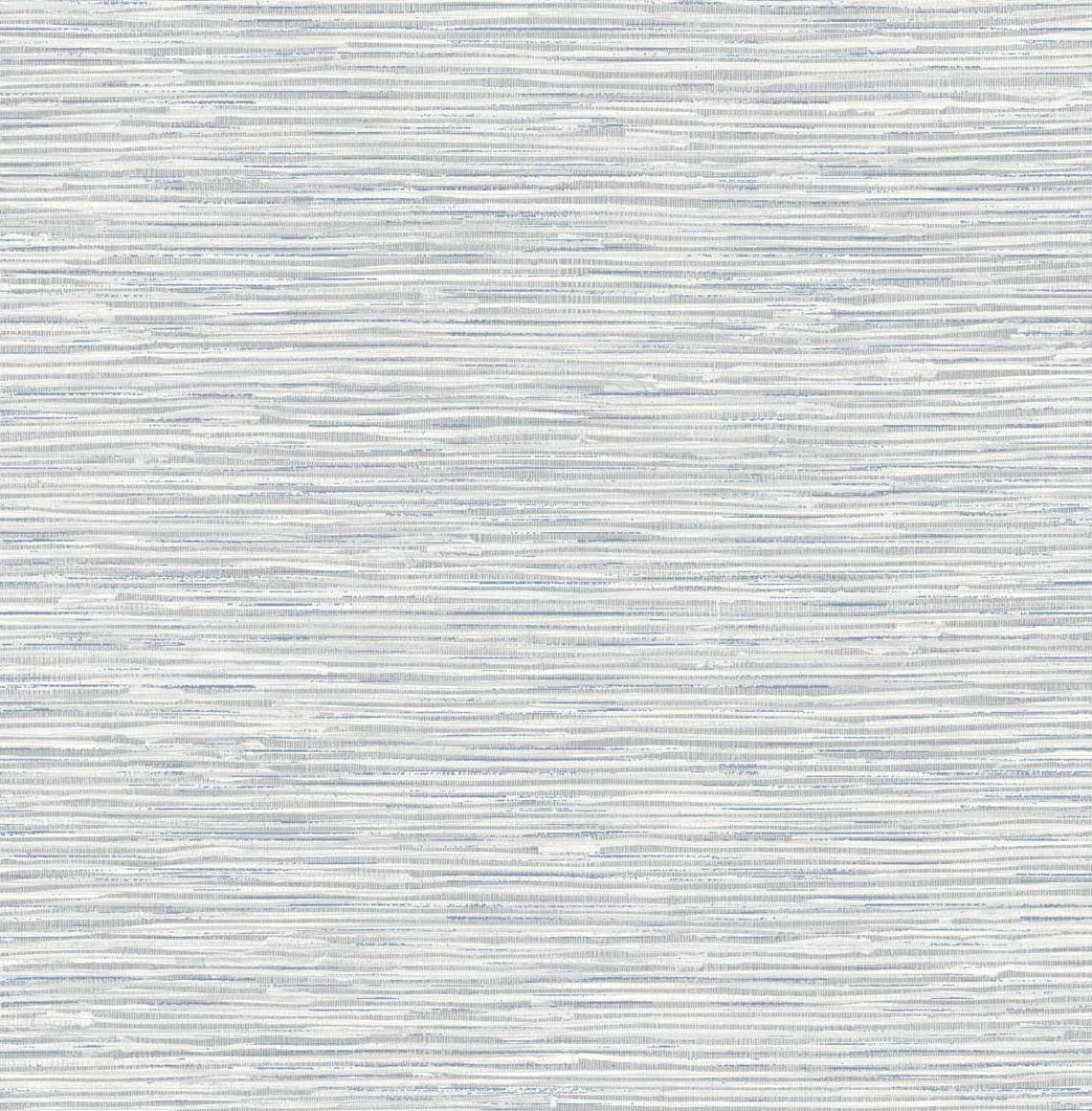 Seabrook Southport Faux Grasscloth Prepasted Dove Grey & Bluestone Wallpaper
