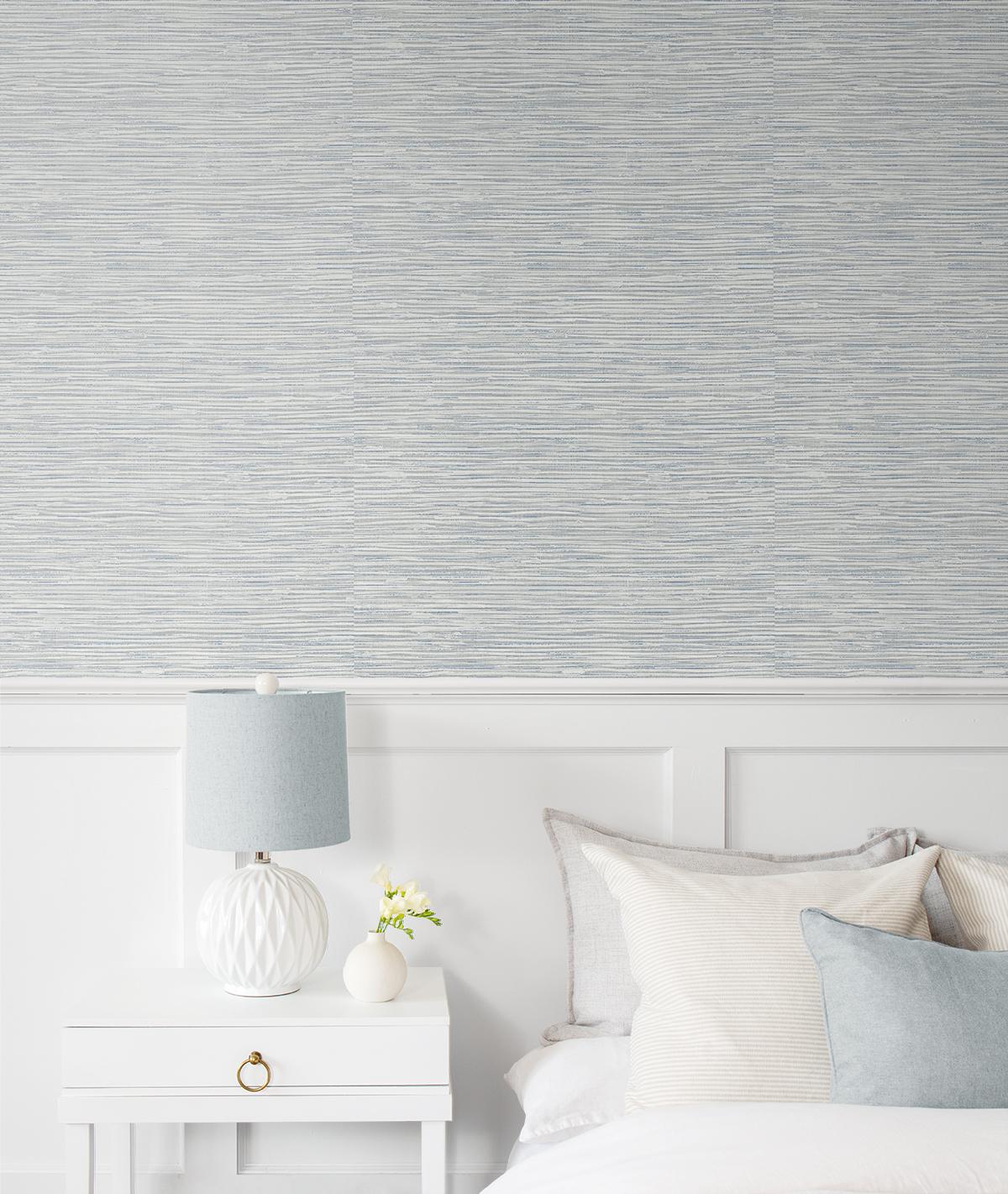 Seabrook Southport Faux Grasscloth Prepasted Grey Wallpaper