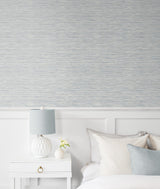 Seabrook Southport Faux Grasscloth Prepasted Grey Wallpaper