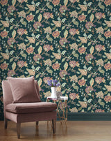 Seabrook Lana Jacobean Green Wallpaper