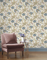Seabrook Lana Jacobean Beige Wallpaper