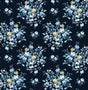 Seabrook Floral Bouquet Prepasted Midnight Blue & Toffee Wallpaper