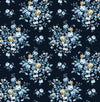 Seabrook Floral Bouquet Prepasted Midnight Blue & Toffee Wallpaper