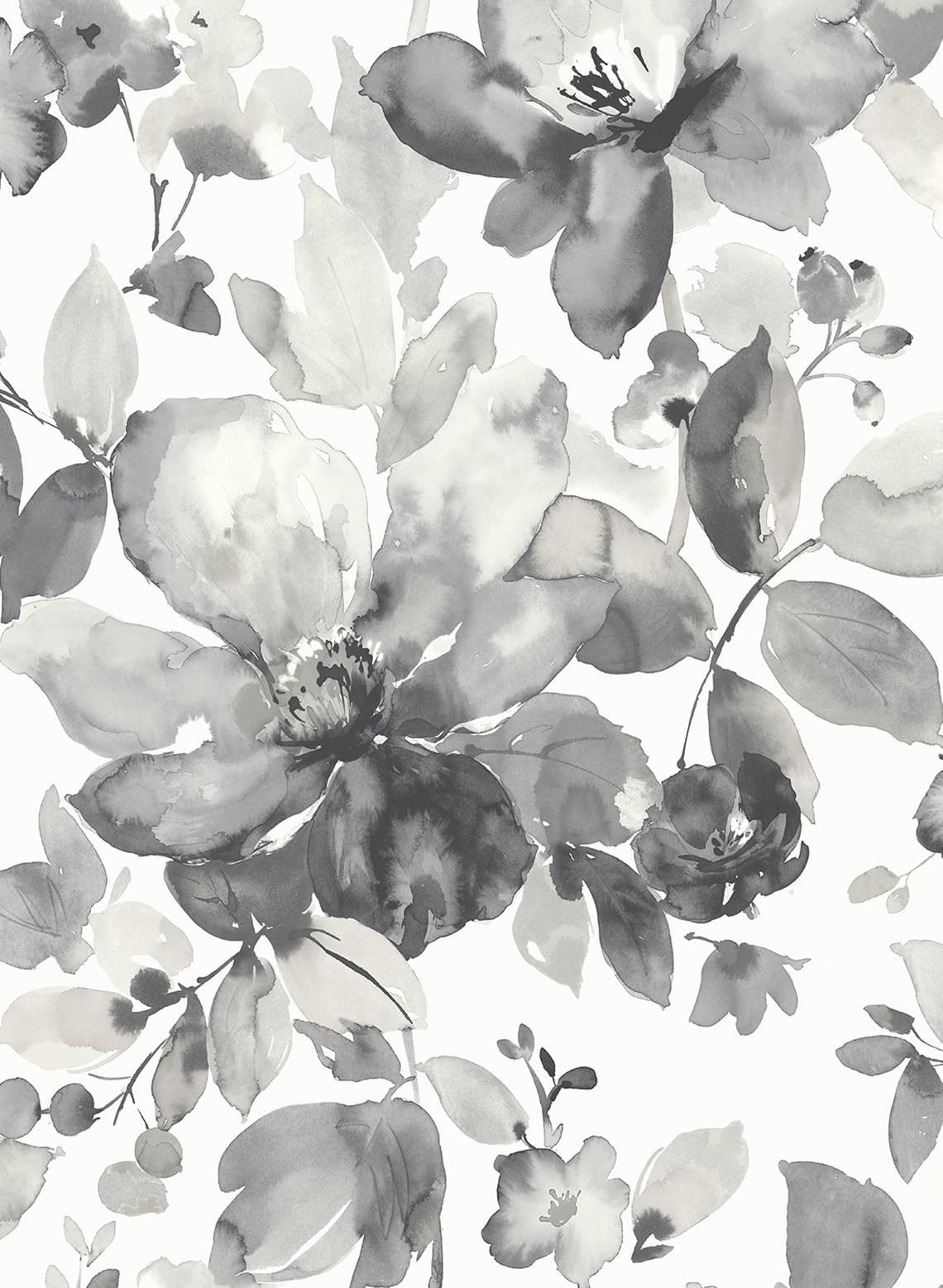 Seabrook Watercolor Garden Inkwell Wallpaper