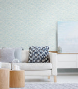 Seabrook Seaside Waves Blue Wallpaper