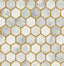Seabrook Faux Hex Tile Alaska Grey & Metallic Gold Wallpaper
