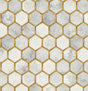 Seabrook Faux Hex Tile Alaska Grey & Metallic Gold Wallpaper