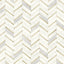 Seabrook Chevron Faux Tile Gold & Pearl Grey Wallpaper