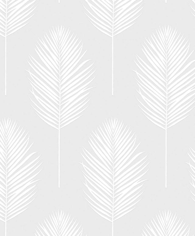 Seabrook Palm Leaf Off-White Wallpaper