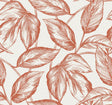 Seabrook Beckett Sketched Leaves Rich Coral Wallpaper