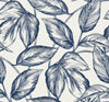 Seabrook Beckett Sketched Leaves Blueberry Hill Wallpaper