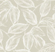 Seabrook Beckett Sketched Leaves Oat Wallpaper