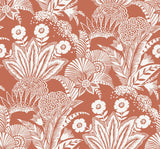 Seabrook Suvi Palm Grove Coral Glow Wallpaper