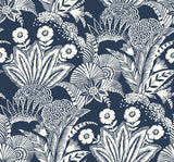 Seabrook Suvi Palm Grove Nautical Blue Wallpaper