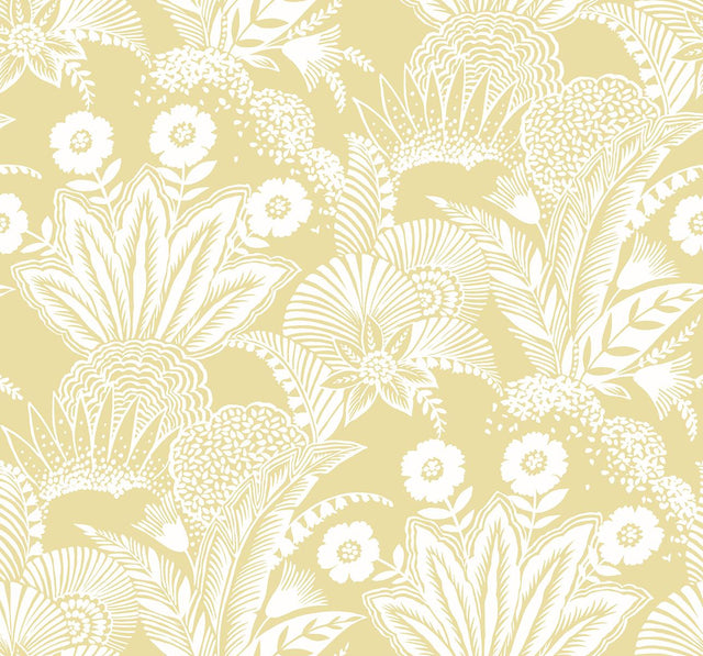 Seabrook Suvi Palm Grove Butter Wallpaper