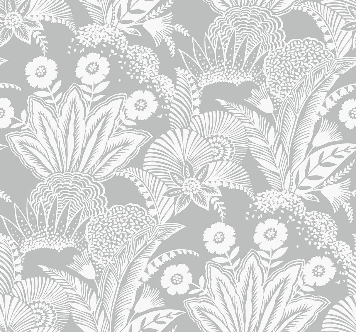 Seabrook Suvi Palm Grove Bluish Gray Wallpaper