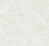 Seabrook Tarra Monstera Leaf White Sand Wallpaper
